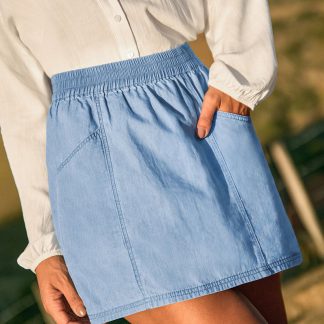 Meet Cute Light Wash Denim Mini Skirt