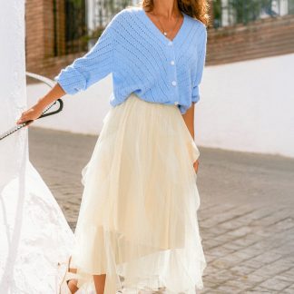 Street Chic Cream Maxi Skirt