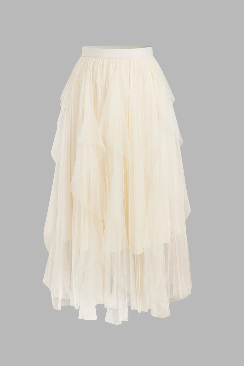 Street Chic Cream Maxi Skirt - Image 8
