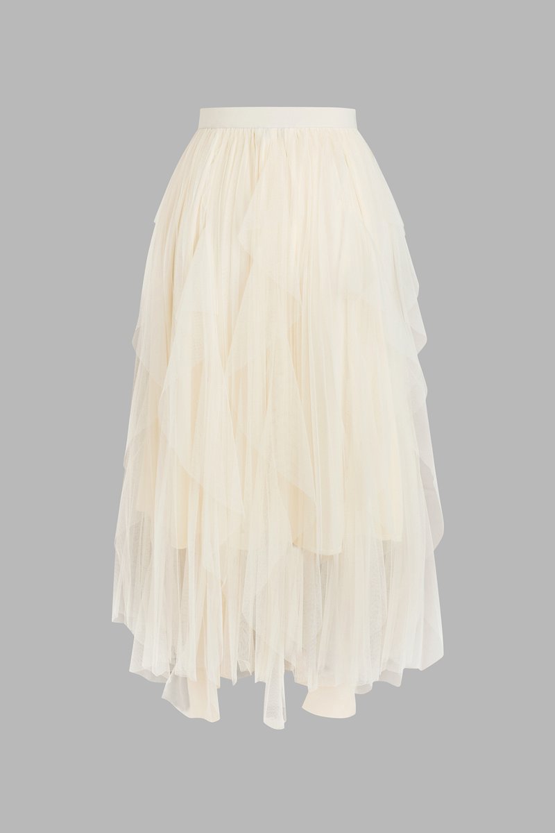 Street Chic Cream Maxi Skirt - Image 9