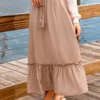 Dried Rose Pink Maxi Skirt