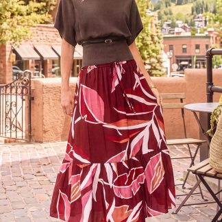 Meadow Walk Tropical Maxi Skirt